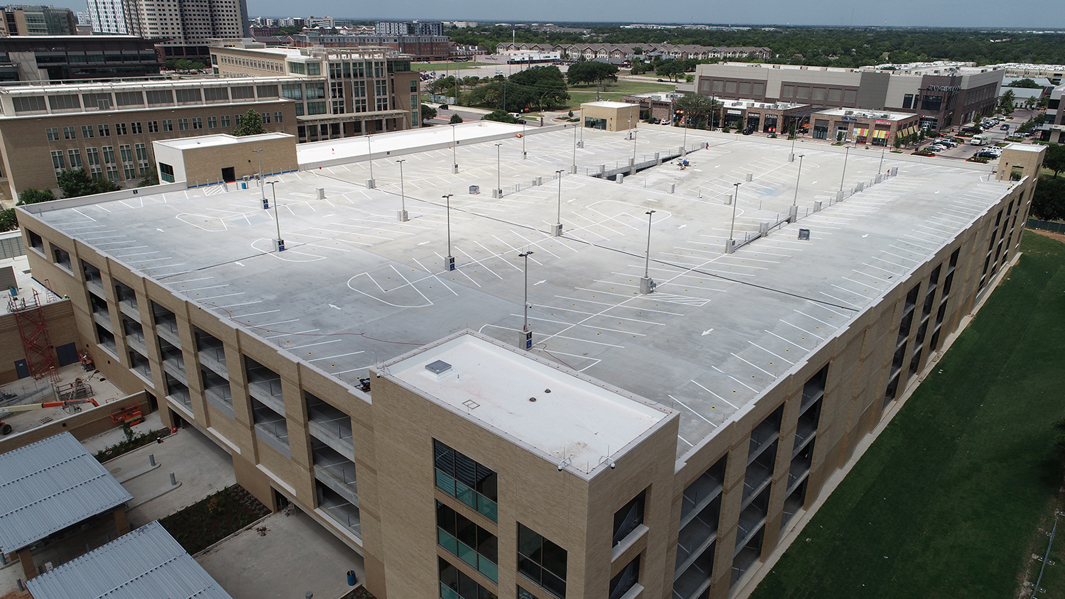 Texas A&M Polo Road Garage completed by Schulte Roofing